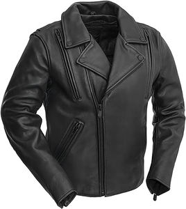 Veste en cuir vintage pour hommes grandes tailles avec doublure en denim, confortable et respirante pour les sports de moto en plein air - Product Image 1