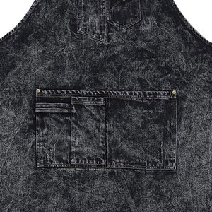 Delantal de peluquero de jeans azul personalizado de alta calidad, cintura de algodón de calidad, ropa de trabajo, correas de cuero de lona, pedido mínimo al por mayor - Product Image 6