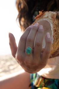 Natural Turquoise Gemstone Ring-protective Stone-handmade Ring-925 <b>Solid</b> Sterling <b>Silver</b>-party Wear Ring--wholesale Ring - Product Image 4