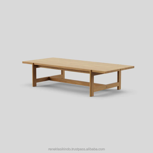Table de jardin, 142x63x35 cm, en bois de teck, design moderne et minimaliste, vendue à un prix de gros plus économique - Product Image 1