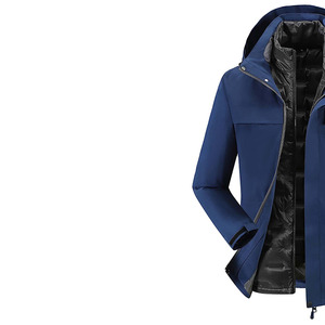 Chaqueta de Invierno de Cuero Personalizada para Hombre de Alta Calidad, Cuello Alto de Lona, Impermeable, Cortavientos, Transpirable, de Secado Rápido, con Logotipo Frontal, Unisex - Product Image 3