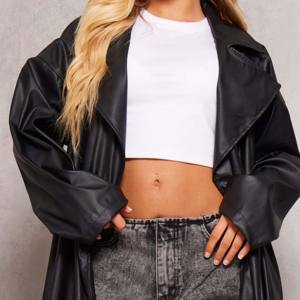 Trench-coat en cuir imperméable et respirant à la mode moderne Veste longue en cuir véritable pour femmes Manteau matelassé personnalisé pour femmes - Product Image 4