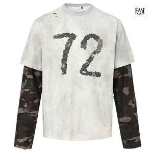 Nouveauté T-shirts double couche patchs personnalisés pour hommes T-shirts surdimensionnés à manches longues fabriqués au Pakistan - Product Image 2