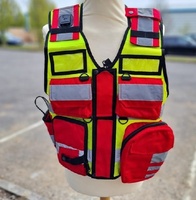Özel Tasarım Markalı Paramedik Ambulans Güvenlik Ağır Hizmet Tipi File Cepli Tıbbi Yelek Pakistan'da Üretilmiştir
