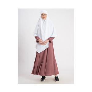 Nouveau Voile Naqab Femme à Manches Longues Marron, Burqa de Luxe Ethnique, Ensemble Hijab Khimar Uni, Meilleur Prix, Personnalisé, Designer, Polyester - Product Image 1