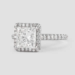 Elegante princesa Halo anillo de compromiso Moissanite 10K oro boda joyería Halo anillo OEM ODM proveedor de fábrica al por mayor - Product Image 3