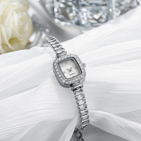 Montre-Bracelet de Luxe pour Femme, Élégante et Tendance, avec Bracelet en Alliage et Moissanite