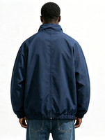 Veste coupe-vent à col montant brodée sur mesure de haute qualité, veste streetwear surdimensionnée pour homme