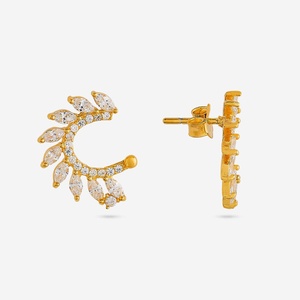 Pendientes de Plata 92.5 Vintage 191581 con Diseño de Marquise, Perla, Corazón, Geométrico, Planta y Flecha, Modernos para Fiesta de Compromiso - Product Image 3