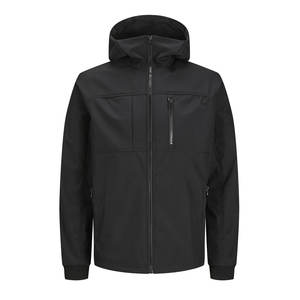 Windproof Waterproof Hooded Men's Softshell Winter <b>Jacket</b> with Stand Collar Front Logo <b>Patchwork</b> Breathable Outdoor Casual - Product Image 1