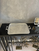 Vente en gros d'usine de plateau de service plaqué argent de haute qualité pour les mariages fabriqués avec un matériau en laiton durable