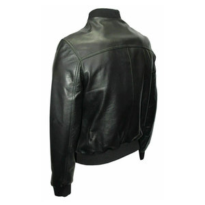 Chaqueta Bomber de Cuero PU Suave de Corte Ajustado para Uso Diario para Hombre, Cuello Mao, Estilo Deportivo, Transpirable, Estilo Motero de Invierno - Product Image 4