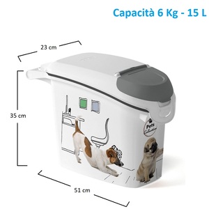 15L ermetico Anti-odore contenitore cibo per cani 6kg capacità 23x51x35cm scatola di plastica per cani e gatti igiene - Product Image 2