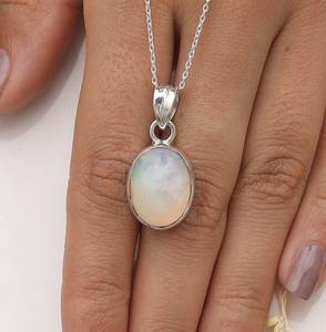 Pendentif en argent sterling 925 fait à la main en pierre précieuse opale Spinner meilleure qualité cadeau de mariage bijoux plaqués or - Product Image 4