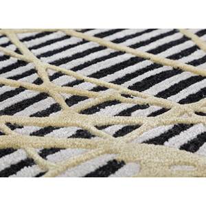 Tapis Kilim Abstrait Adrift Gris et Noir, Tissé à la Main en Laine et Viscose, Tapis Rectangulaire en Jute à Tissage Plat Tra-15237 pour Usage Domestique - Product Image 3