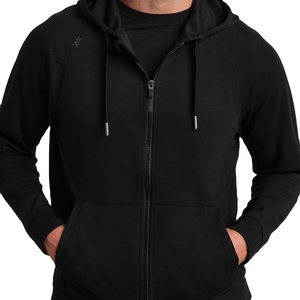 เสื้อฮู้ดผ้าฝ้ายสีพื้นผู้ชายทรงโอเวอร์ไซส์ลำลอง - Product Image 1