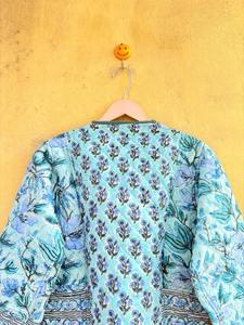 Veste de style kimono à imprimé floral en coton indien pour femmes, veste matelassée à boutons, vêtement décontracté pour toutes les saisons - Product Image 6