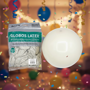 Ballons en latex Party Love 25cm Blanc Arena R10 50 pièces Sac Décoratif - Product Image 3