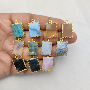 Pendentifs en pierres précieuses naturelles - Charmes en argent sterling 925 en vrac pour la fabrication de colliers DIY - Product Image 2