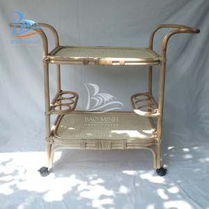 Wholesale Natural Rattan Barcart for Restaurant, Hotel, Home Party <b>Furniture</b> Home Interior Design Handmade From Vietnam - Product Image 1