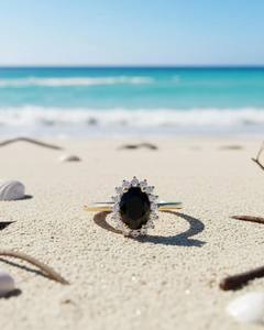 Bague en spinelle noir, argent sterling 925 avec pierres AD blanches, bijoux élégants pour femmes, fournisseur en gros de pierres précieuses - Product Image 4