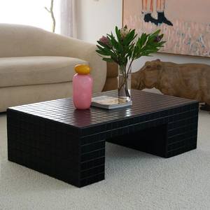 Table de bistrot rectangulaire en verre et fer marocain artisanal, écologique et réutilisable, pour l'intérieur et l'extérieur - Product Image 1