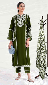 Nuevo traje de seda paquistaní Heavy Fox Georgette con bordado algodón secuencia trabajo semi-cosido Palazzo venta en línea - Product Image 2