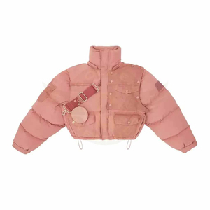OEM logotipo personalizado de gran tamaño de las señoras de algodón acolchado abrigo de invierno personalizado de alta calidad de las mujeres recortadas chaqueta acolchada - Product Image 1