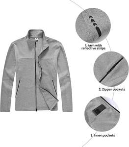 Survêtement bicolore à blocs de couleurs pour hommes, sweat à capuche en mélange de polyester et spandex, ensemble de jogging, séchage rapide, coupe ajustée, vêtements d'entraînement de gymnastique - Product Image 5