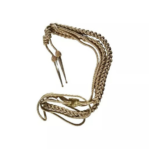 Cordón de oro de alta calidad hecho a mano de tamaño completo Aiguillette con alambre de oro trenzado Soporte de hombro británico-Acabado recubierto - Product Image 1