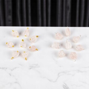 8-10มม. ม้วนลวดควอตซ์ดิบเสน่ห์สำหรับทำเครื่องประดับทำมือทองเงางาม - Product Image 1