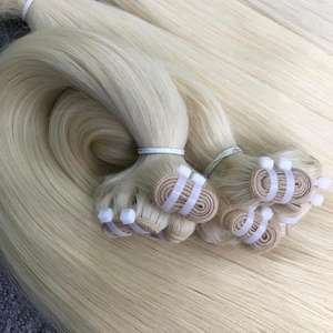 Venta CALIENTE 100% Extensiones de cabello humano Rubio crudo de Vietnam Paquetes rectos de hueso de la mejor calidad Estilo de onda HD Encaje Precio al por mayor - Product Image 5