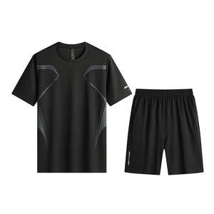 Ropa deportiva de verano informal para hombre, venta al por mayor, chándal de entrenamiento impermeable, conjunto de prendas de vestir exteriores de dos piezas para ejercicio - Product Image 2