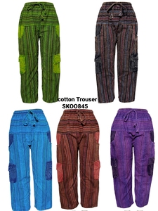 New Fashionable Bohemian Style <b>Harem</b> Pants 100% Cotton Elastic Waist Washed for Yoga Lounge Travel Festival Wear Men Women - Product Image 5