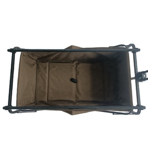 Carrinho de praia dobrável para acampamento ao ar livre, carrinho de praia para compras pesadas, grande capacidade - Product Image 5