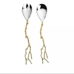 High on Demand Brass Gold Plated Spoons With Sea Shell Handle for Wedding <b>Parties</b> Tabletop Dinnerware Spoons - Product Image 5
