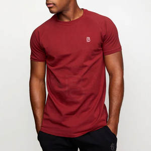 2025 haute qualité personnalisé respirant Muscle Fit t-shirts pour hommes en vrac Fitness course solide motif Polyester/coton matériel - Product Image 1