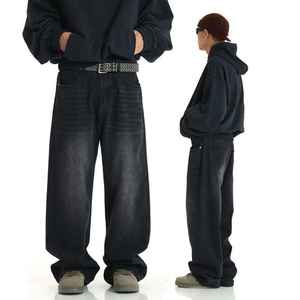 Pantalones vaqueros holgados drapeados de todo a la moda para hombre, pantalones de pierna ancha con decoración de botones para invierno, otoño y verano, venta al por mayor - Product Image 5