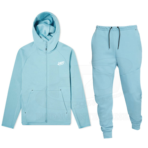 Ensemble de survêtement pour homme, coupe ajustée, poids lourd, écologique, 100% coton, sweat à capuche à manches longues, pantalon de jogging, pour le sport d'hiver - Product Image 1