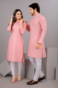 Ensemble Kurta de couple en coton vente en gros parfait pour les mariages et les occasions en plein air disponible pour l'exportation et l'approvisionnement dans le monde entier - Product Image 5