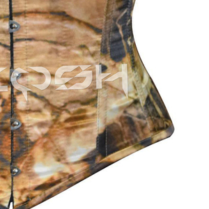 Corsé de satén de poliéster al por mayor con varillas de acero y estampado de jungla, top moldeador de cintura adelgazante - Product Image 6