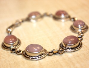 Handcrafted 925 Silver Sterling Bohemian Style <b>Bracelet</b> Natural <b>Rose</b> <b>Quartz</b> Healing Crystal Stone Piedras Naturales Buddhism - Product Image 3