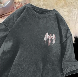 Sweat-shirts vintage gothique punk pour hommes, lavage à l'acide, 100% coton, molleton, coupe régulière, streetwear grunge, t-shirts graphiques surdimensionnés - Product Image 5