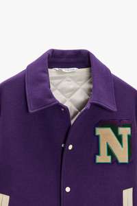 Chaqueta Varsity de Lana a Precio de Fábrica, Exterior 100% Algodón, Cuello en V, Transpirable, de Secado Rápido, Informal para Hombre, de Invierno - Product Image 2