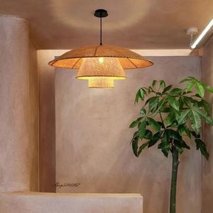 Fabriqué à la main éco-inspiré rustique décor à la maison intemporel Silhouette suspension matériaux durables et naturels en bambou élégant - Product Image 3