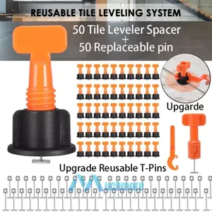 ระบบปรับระดับกระเบื้องเซรามิกขนาด1.5มม. ใช้ซ้ำได้พร้อมคลิปพื้นกันลื่นอุปกรณ์เสริมสเปเซอร์ขนาด1มม. สำหรับตกแต่ง100X - Product Image 1