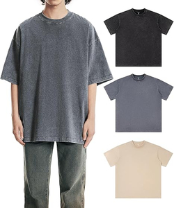 Les meilleurs fabricants pakistanais sur mesure ont fabriqué un t-shirt pour homme lavé à l'acide | T-shirt lourd à coupe ample à épaules tombantes pour hommes - Product Image 1