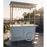 Chariot de service en métal lumineux personnalisable, chariot à champagne avec présentoir pour mariages et événements d'anniversaire
