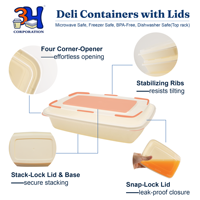Contenants de préparation de repas réutilisables empilables, lot de 150, 16 oz, compatibles micro-ondes, lave-vaisselle et congélateur, avec couvercles sans BPA, pour emporter