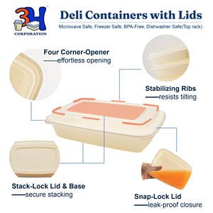 Contenants de préparation de repas réutilisables empilables, lot de 150, 16 oz, compatibles micro-ondes, lave-vaisselle et congélateur, avec couvercles sans BPA, pour emporter - Product Image 3